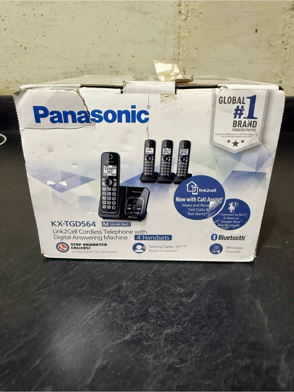 Panasonic KX-TGD564M Single Line DECT 6.0 Cordless Phone 4 Handsets Open Box